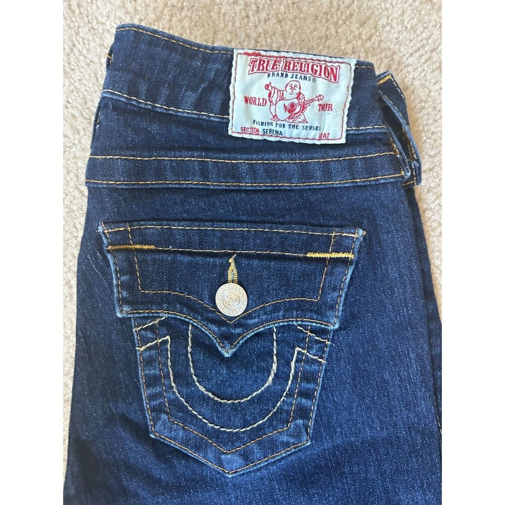 True Religion 'Serena' Low Rise Dark Denim Skinny Jeans - Size 26